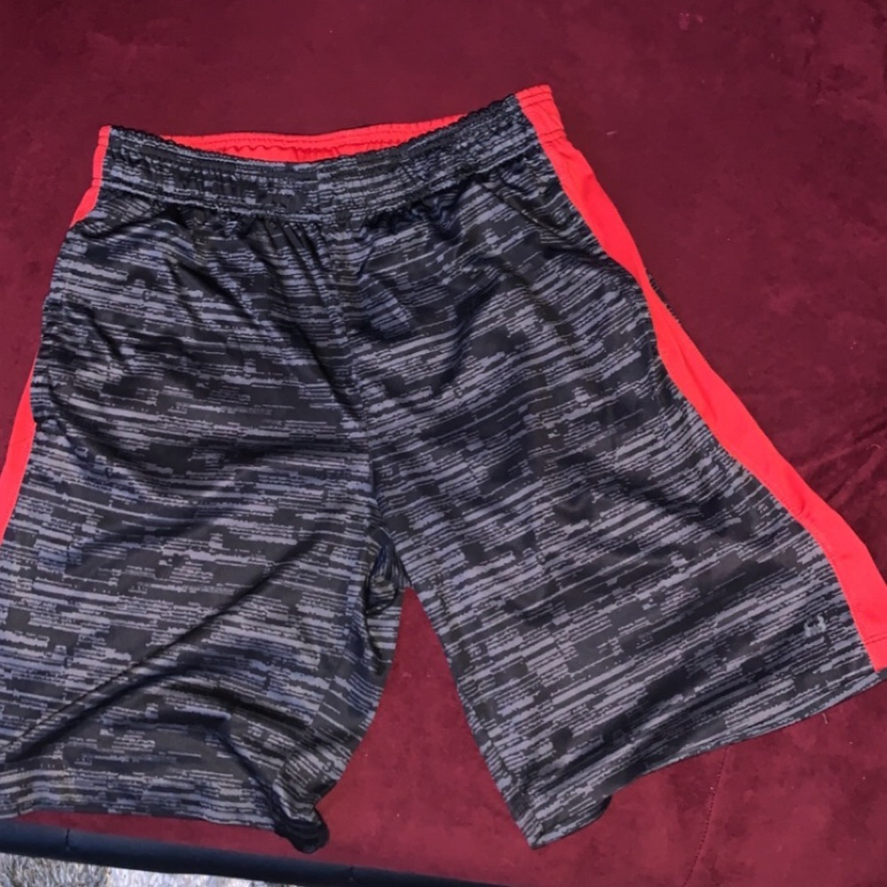 Black and red basketball shorts